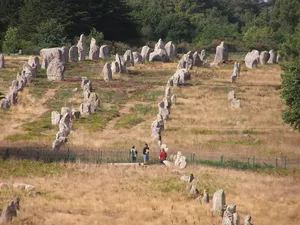 Majestic Bird's Eye View Of Carnac Stone Arrangements, France Wallpaper
