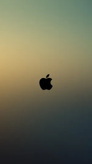 Majestic Black Apple Logo Glowing On A Dark Gradient Backdrop Wallpaper