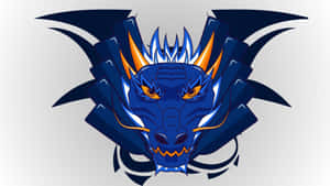 Majestic Blue Dragon Soaring Through The Skies. Wallpaper