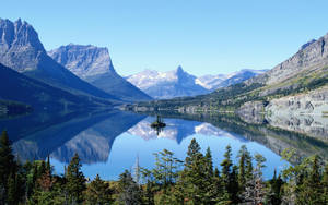 Majestic Blue Glacier At Glacier National Park Wallpaper