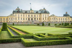 Majestic Drottningholm Palace On A Brilliant Day Wallpaper