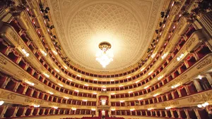 Majestic Gold Interior Of La Scala Opera House Wallpaper