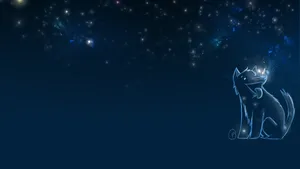 Majestic Midnight Blue Galaxy Wolf Wallpaper