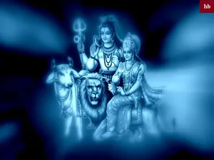 Majestic Portrait Of Shiv Shankar And His Wife Wallpaper