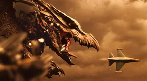 Majestic Rodan Flying Through The Skies Wallpaper