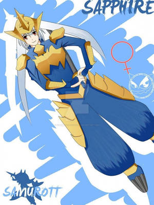 Majestic Samurott In Human Form - An Artistic Representation Of Pokemon Evolution Wallpaper