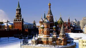Majestic Top-view Of The Moscow Kremlin Wallpaper