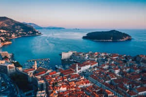 Majestic View Of Dubrovnik's Walled City Wallpaper