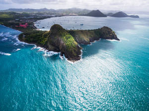 Majestic View Of Pigeon Island National Park In St. Lucia Wallpaper