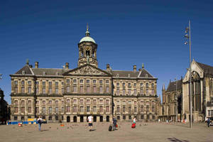 Majestic View Of The Royal Palace, Amsterdam Wallpaper
