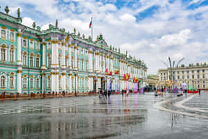 Majestic View Of The Winter Palace And Hermitage Museum Wallpaper