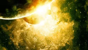 Majestic Yellow Galaxy Wallpaper