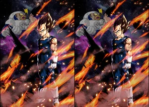 Majin Vegeta Smiling His Way To Victory Wallpaper