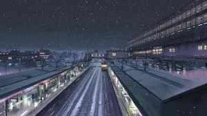 Makoto Shinkai Iwafune Station Wallpaper