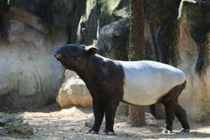 Malayan Tapir Standing Rocks Wallpaper