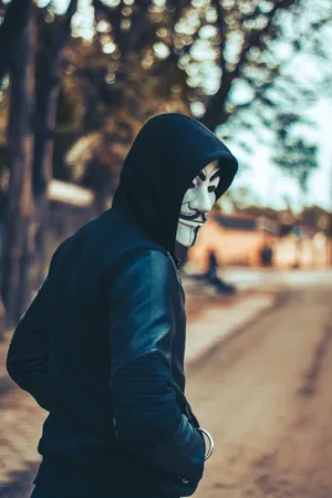 Male Model Hacker Mask Wallpaper