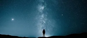 Man And Galaxy High Tonal Contrast Wallpaper