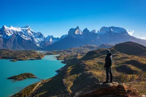 Man On Torres Del Paine National Park Wallpaper