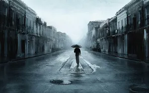 Man Walking Most Beautiful Rain Wallpaper