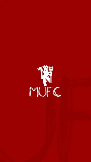 Manchester United Logo White Trident Lion Wallpaper
