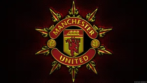 Manchester United Logo With Spear Wallpaper