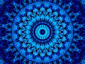 Mandala Blue Circle Pattern Wallpaper