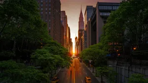 Manhattanhenge Nyc Aesthetic Wallpaper