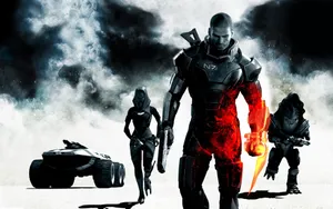 Manshep With Squad Mass Effect 3 Wallpaper
