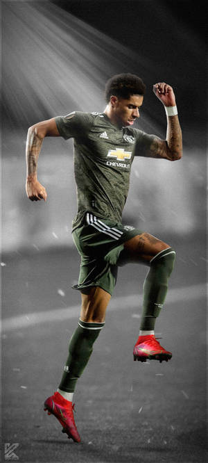 Marcus Rashford Excercise Pose Wallpaper