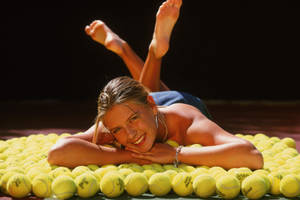 Maria Sharapova Tennis Ball Wallpaper