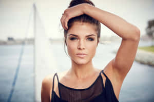 Marie Avgeropoulos Waterfront Portrait Wallpaper