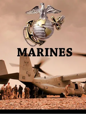 Marines - A Military Helicopter With Soldiers On The Ground Wallpaper