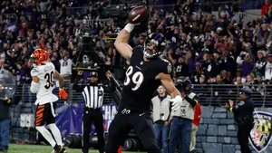 Mark Andrews Catching The Football Wallpaper