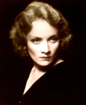 Marlene Dietrich Intense Colored Headshot Wallpaper