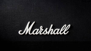 Marshall Logo On Black Mesh Screen Wallpaper