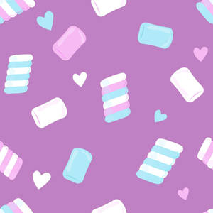 Marshmallow Purple Pattern Wallpaper