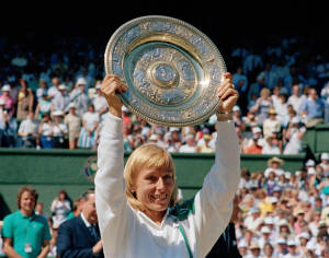 Martina Navratilova Raising Her Trophy Wallpaper