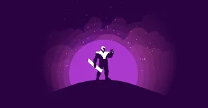 Marvel Minimalist Thanos With A Gauntlet Wallpaper