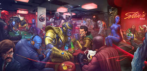 Marvel Villains Gathering At Stan's Bar Wallpaper