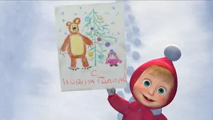 Masha And The Bear Drawing Wallpaper