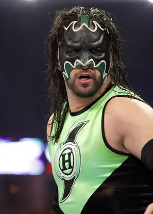 Masked Wrestlerin Green Attire Wallpaper