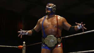 Masked Wrestlerwith Championship Belt Wallpaper