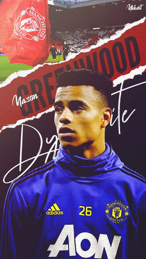 Mason Greenwood Royal Blue Wallpaper