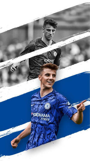 Mason Mount Monochrome And Blue Fan Art Wallpaper