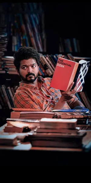 Master Vijay Hd With A Book Wallpaper