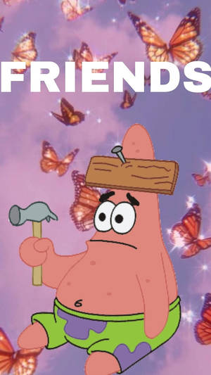 Matching Bff Patrick With Butterflies Wallpaper
