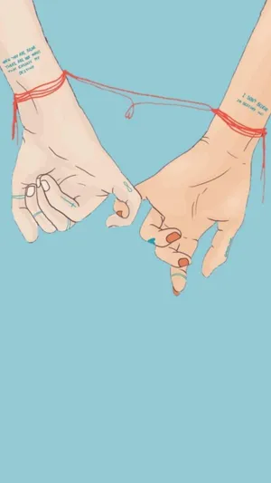 Matching Bff Red String Wallpaper