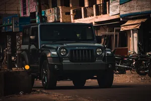 Matte Black Mahindra Thar 4k Wallpaper