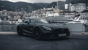 Matte Black Mercedes Amg Gtr Pro C190 Wallpaper