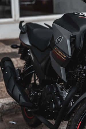 Matte Black Motorcycle Closeup Wallpaper